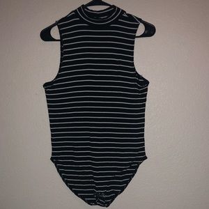 American Eagle Stripe Mock Neck Bodysuit!
